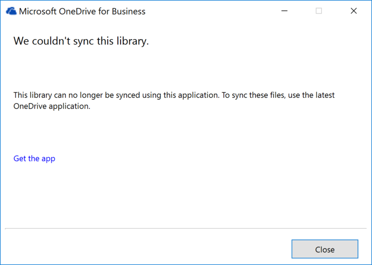 OneDrive for Business sync error on first setup