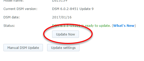 Install the DSM update
