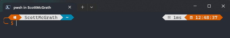 New theme active in the terminal