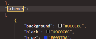 Pasting a new scheme into settings.json