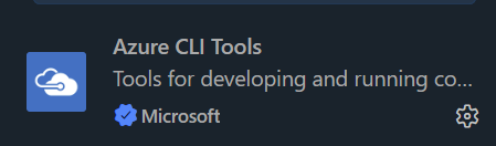 Azure CLI Tools extension running in VS Code